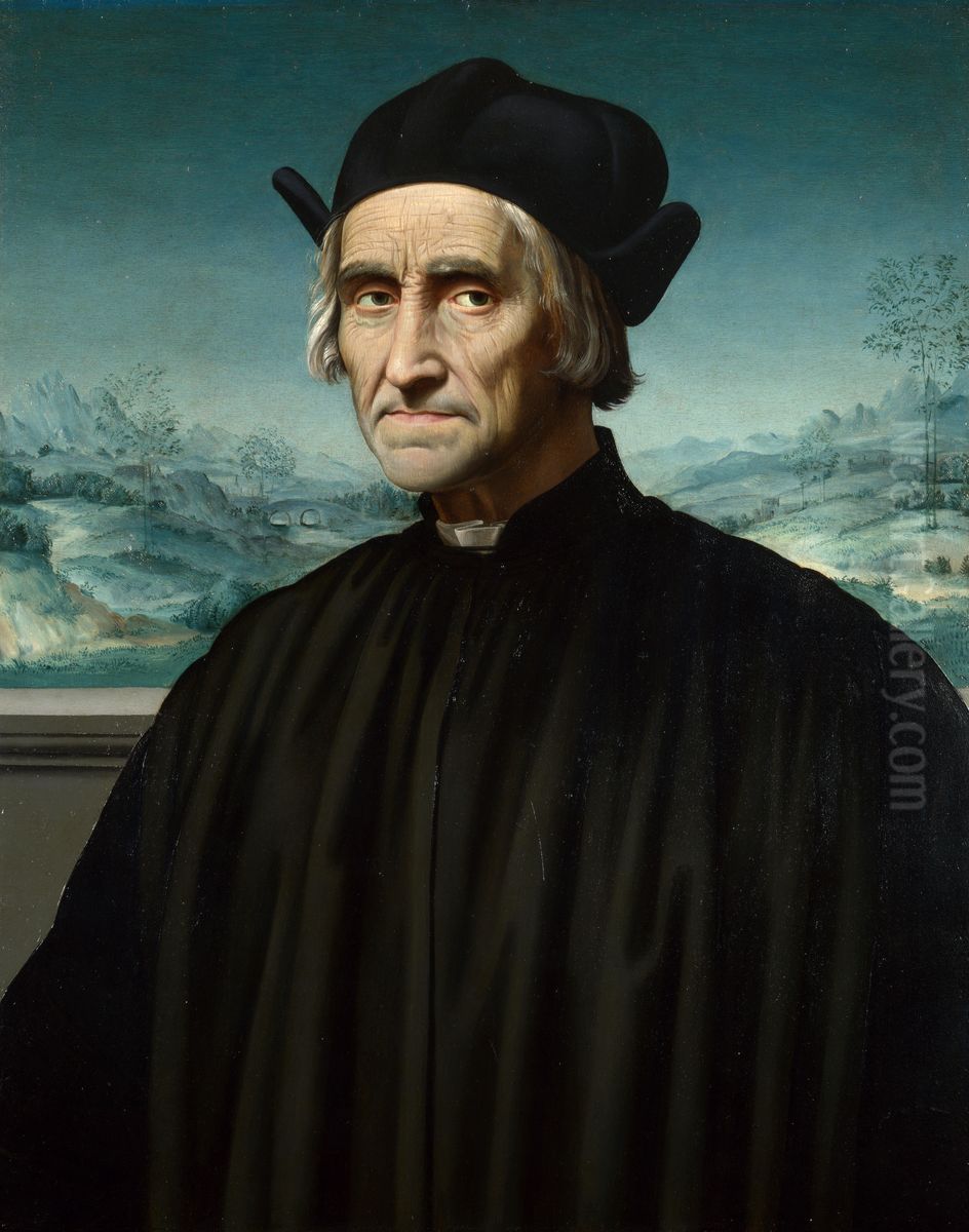 Portrait of Girolamo Benivieni Oil Painting by Ridolfo del Ghirlandaio