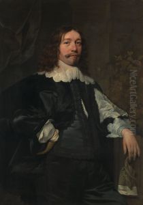 Portrait of a Man in Black holding a Glove