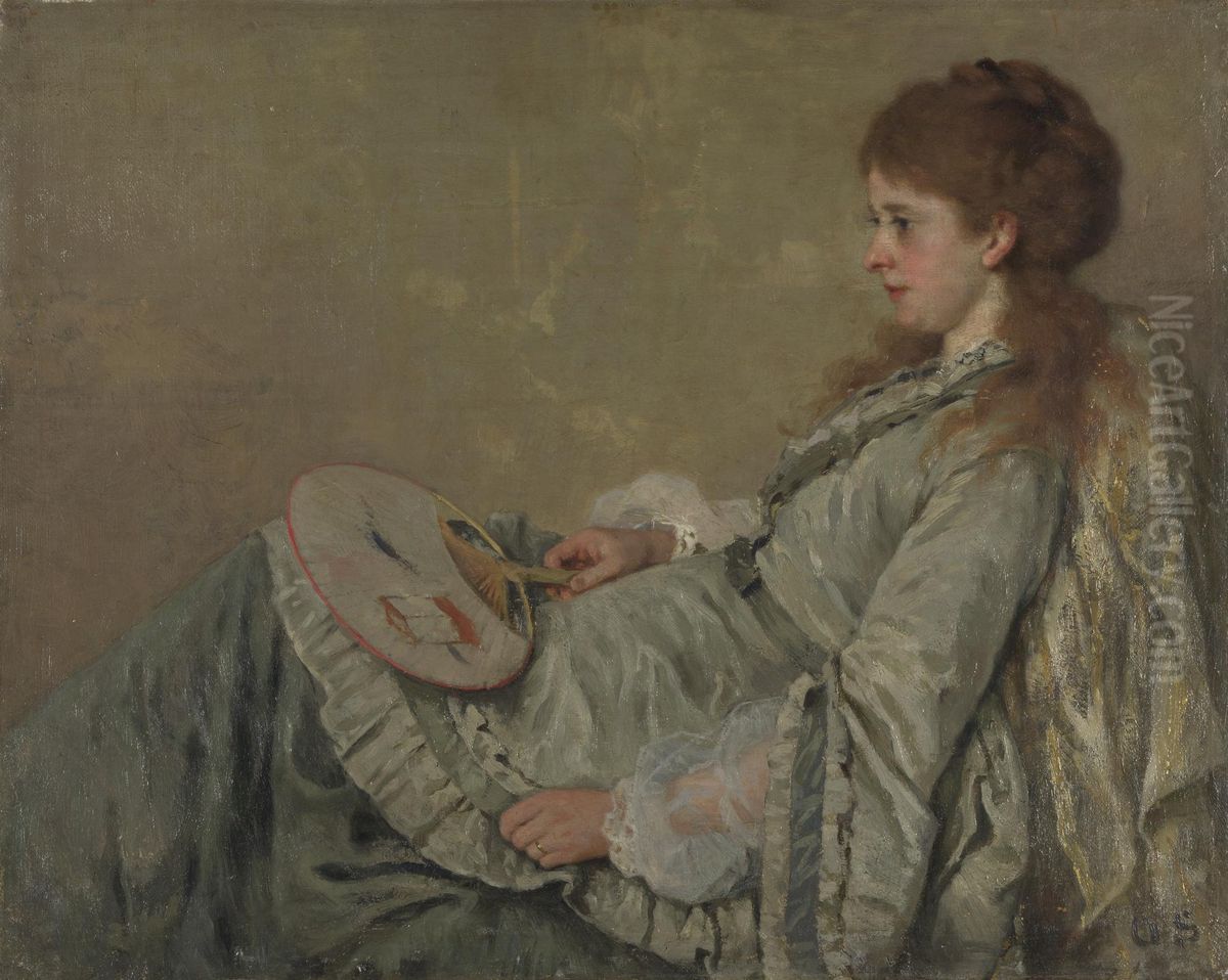 Portrait of the Artist\ Oil Painting by Otto Scholderer