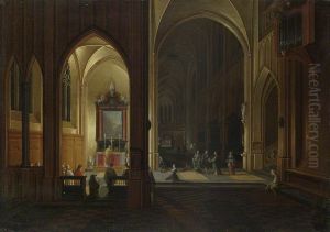 An Evening Service in a Church