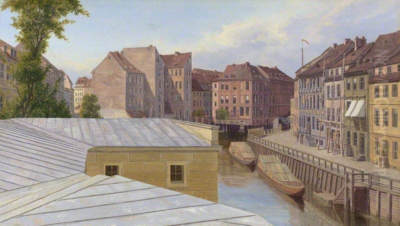 The Friedrichsgracht, Berlin Oil Painting by Eduard Gaertner