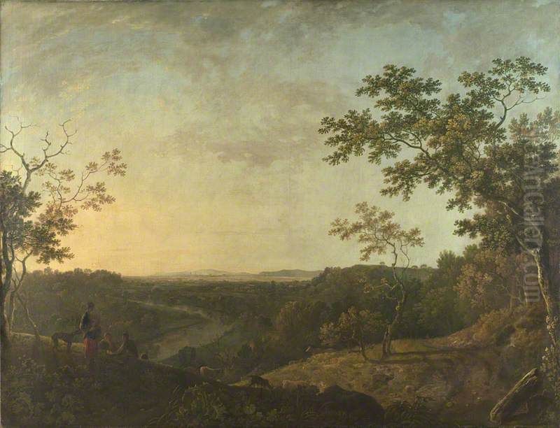 The Valley of the Dee, with Chester in the Distance Oil Painting by Richard Wilson