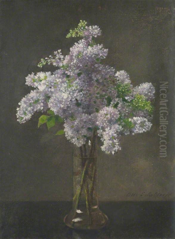 Lilac Oil Painting by Otto Scholderer