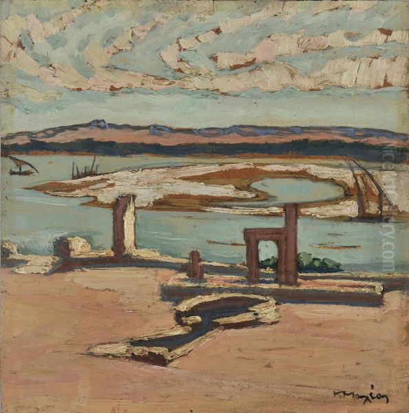 Aswan Oil Painting by Konstantinos Maleas