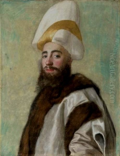 Portrait of a Grand Vizier of Ottoman Empire, (perhaps Nisanci Ahmed Pasha[1]) Oil Painting by Jean-Etienne Liotard