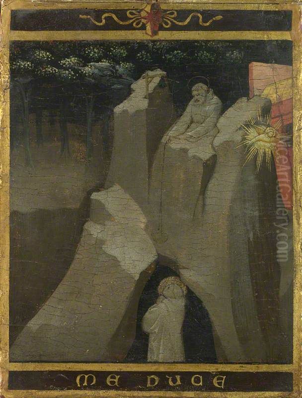 Saint Benedict in the Sacro Speco at Subiaco Oil Painting by Lorenzo Monaco
