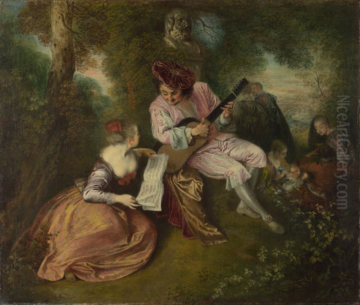 The Scale of Love Oil Painting by Jean-Antoine Watteau