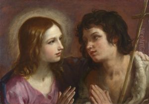 Christ embracing Saint John the Baptist
