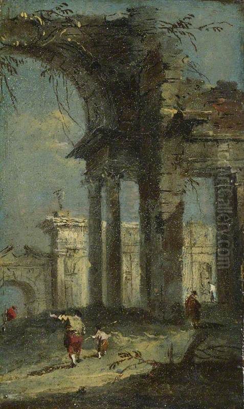 Caprice View with Ruins Oil Painting by Francesco Guardi