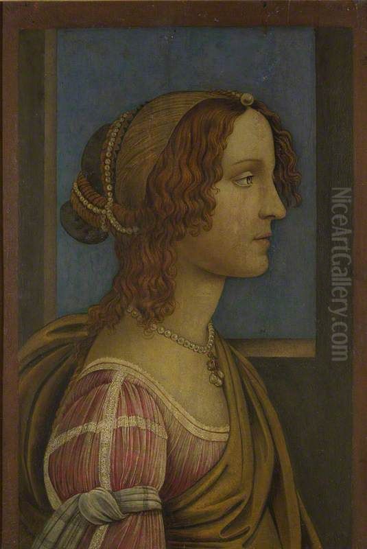 A Lady in Profile Oil Painting by Sandro Botticelli