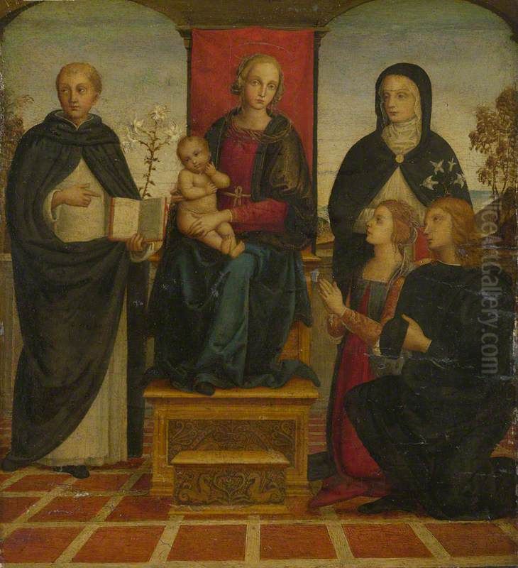 The Virgin and Child with Saints Oil Painting by Pietro Vannucci Perugino