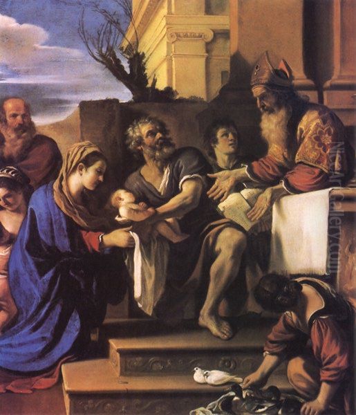 The Presentation of Jesus in the Temple Oil Painting by Giovanni Francesco Barbieri