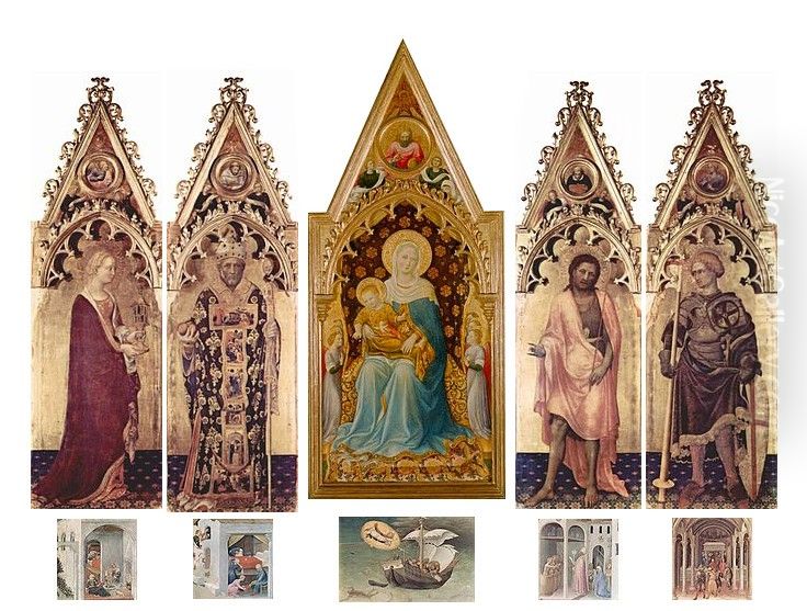 Quaratesi Polyptych Oil Painting by Gentile Da Fabriano
