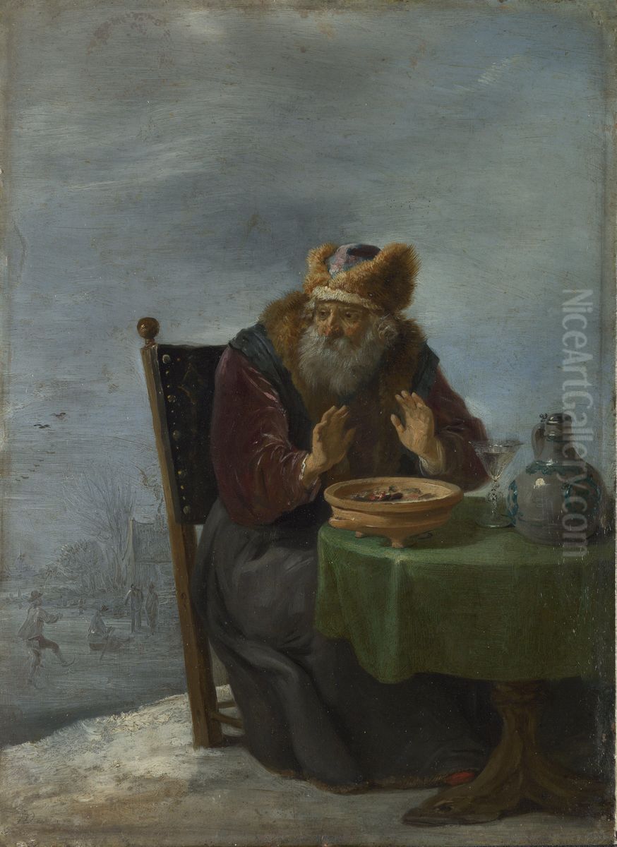 Winter Oil Painting by David Teniers the Younger