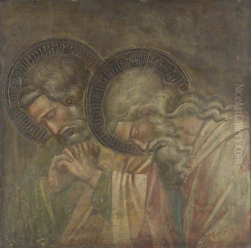 Two Haloed Mourners Oil Painting by Spinello Aretino