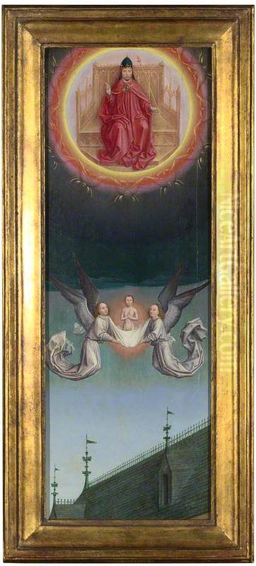 The Soul of Saint Bertin carried up to God Oil Painting by Simon Marmion