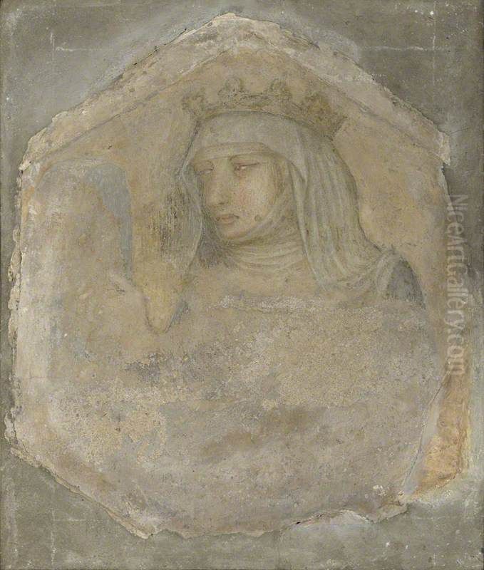 A Crowned Female Figure (Saint Elizabeth of Hungary?) Oil Painting by Pietro Lorenzetti