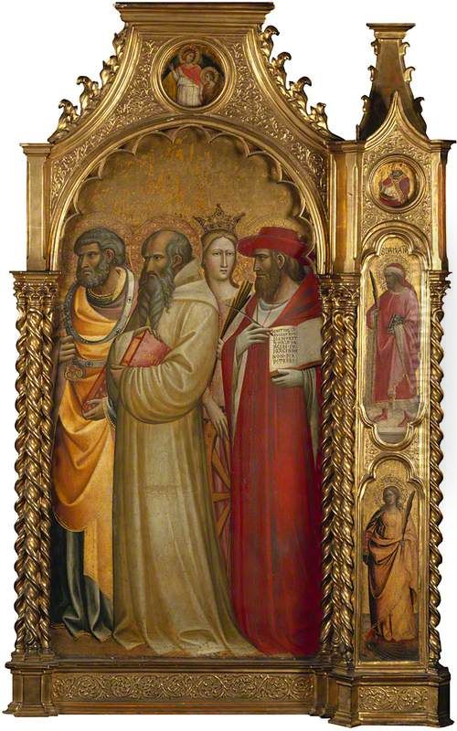 Saints Peter, Romuald, Catherine and Jerome Oil Painting by Giovanni dal Ponte Saints Peter, Romuald, Catherine and Jerome Oil Painting by Giovanni dal Ponte