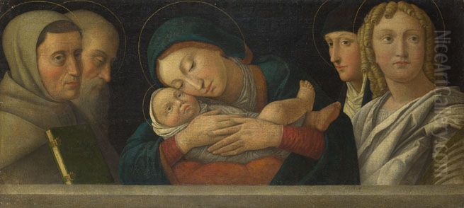 The Virgin and Child with Four Saints Oil Painting by Francesco Bonsignori
