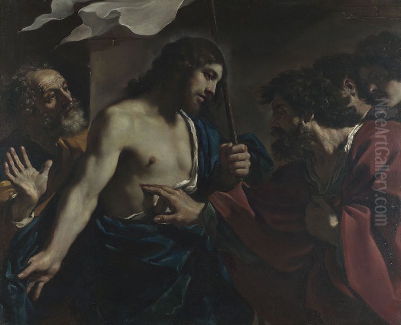 The Incredulity of Saint Thomas Oil Painting by Giovanni Francesco Barbieri