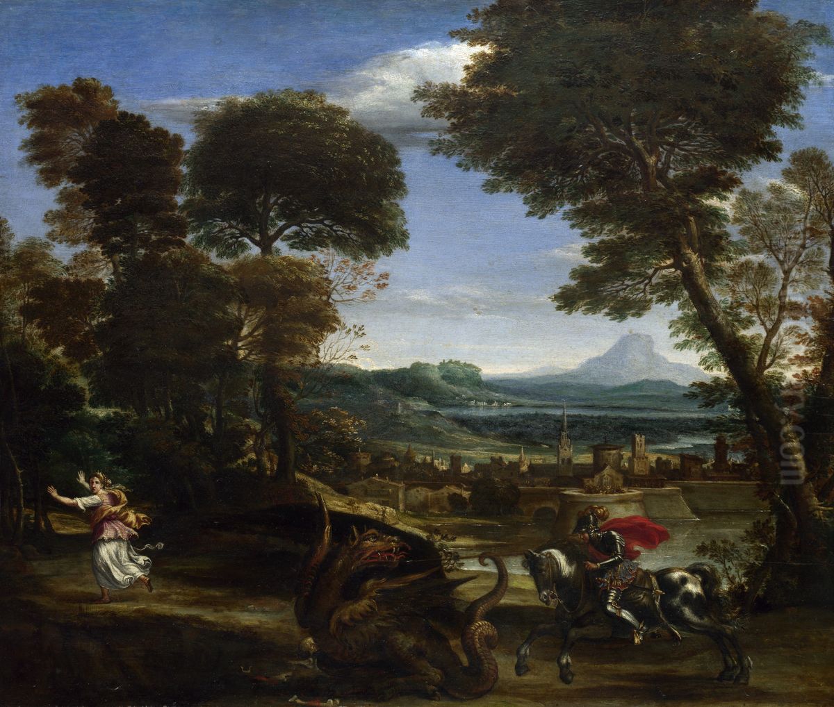 Saint George killing the Dragon Oil Painting by Domenico Zampieri (Domenichino)