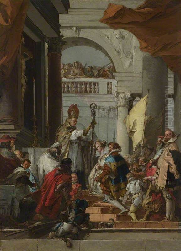 The Marriage of Frederick Barbarossa Oil Painting by Giovanni Domenico Tiepolo