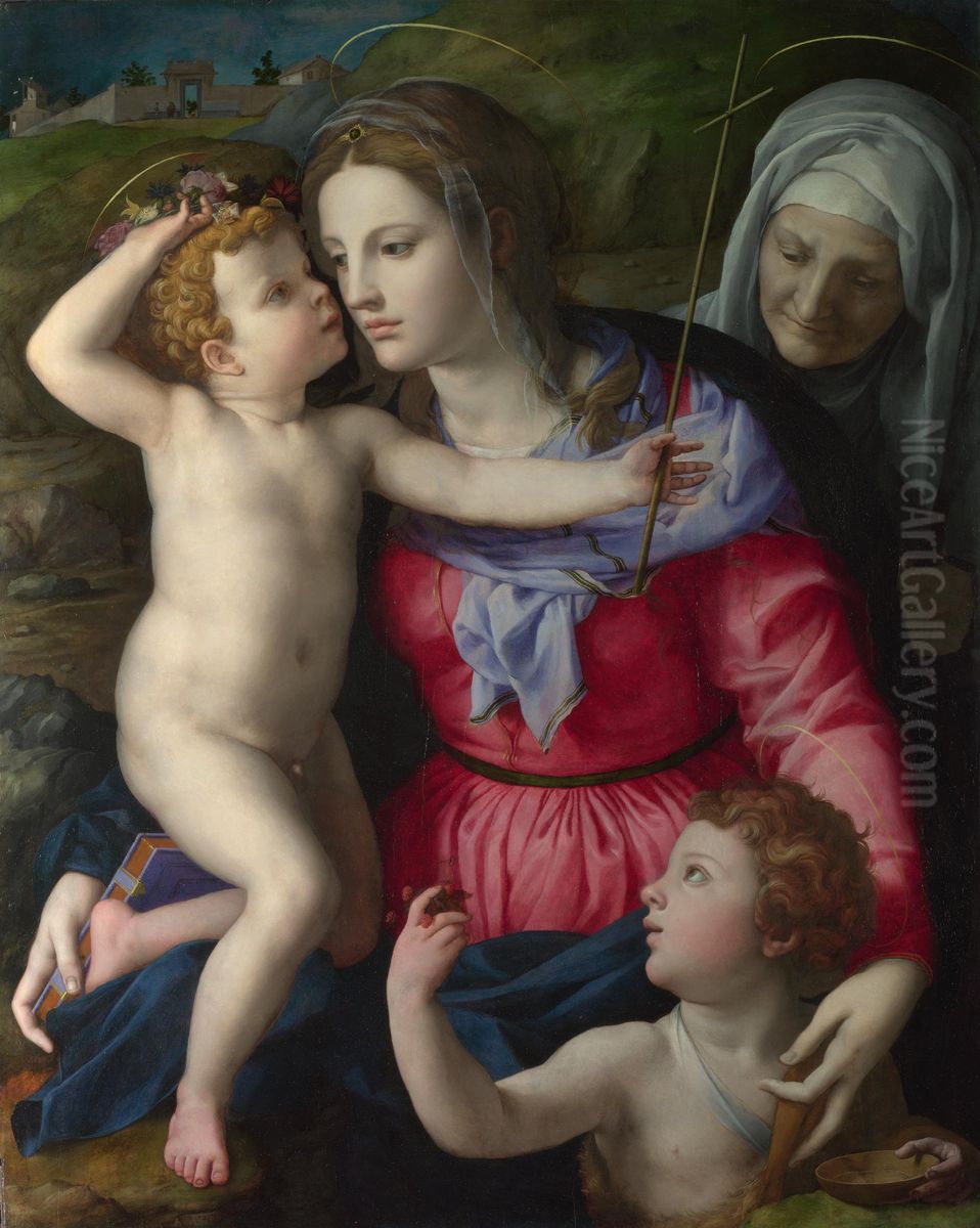 The Madonna and Child with Saints Oil Painting by Bronzino