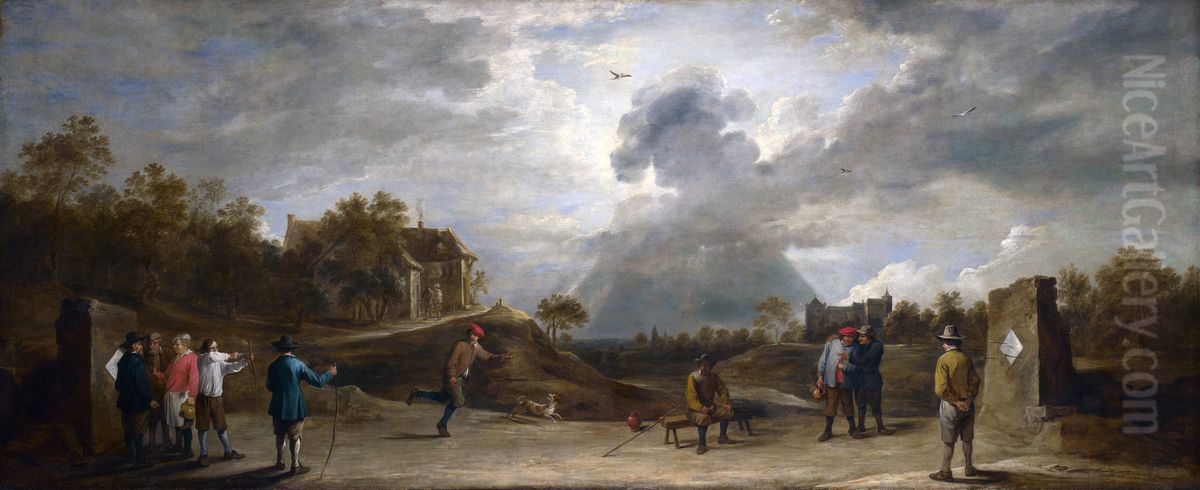 Peasants at Archery Oil Painting by David Teniers the Younger