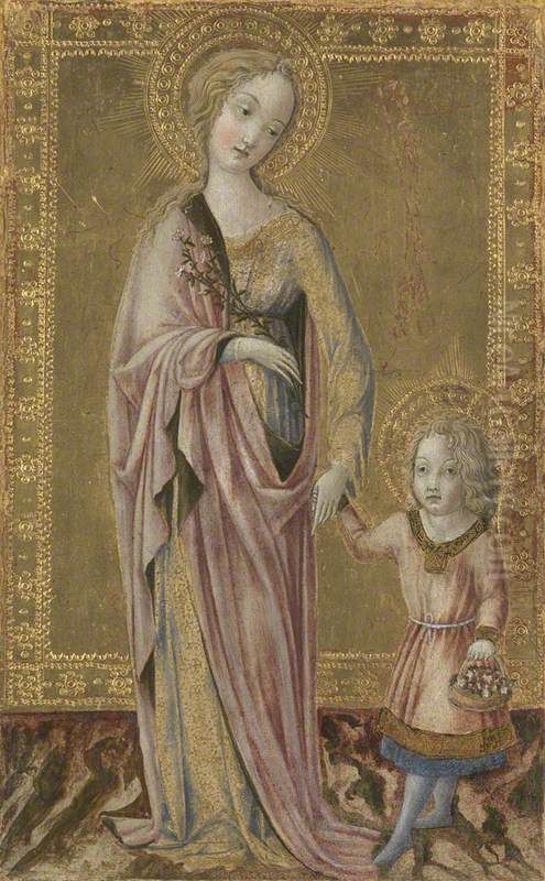 Saint Dorothy and the Infant Christ Oil Painting by Francesco di Giorgio