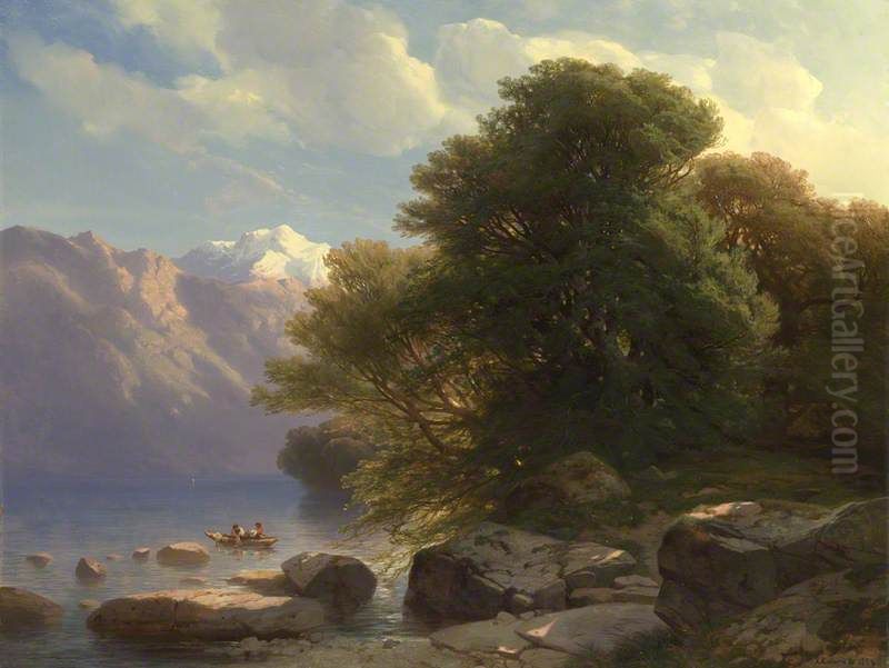 The Lake of Thun Oil Painting by Alexandre Calame