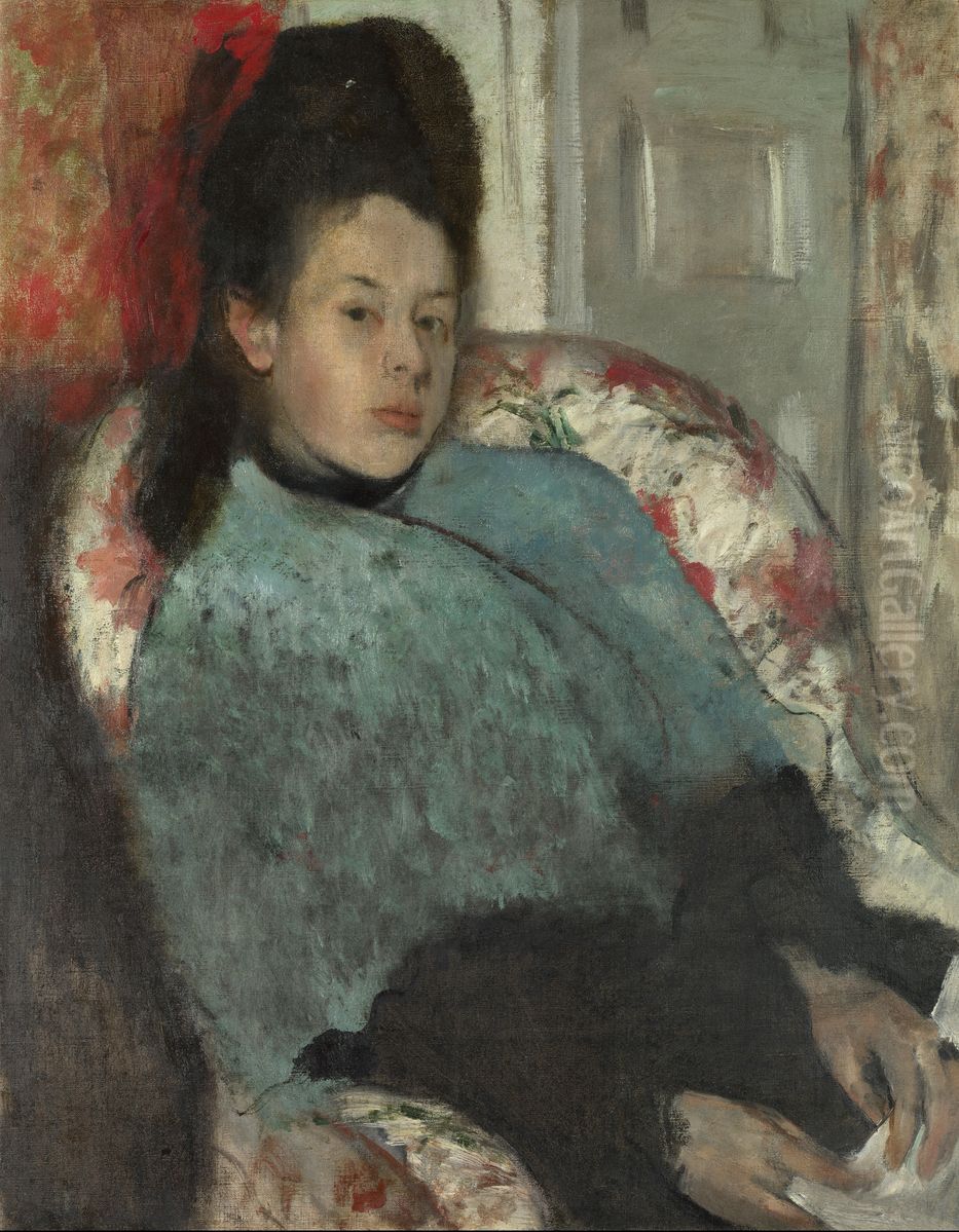 Portrait of Elena Carafa Oil Painting by Edgar Degas