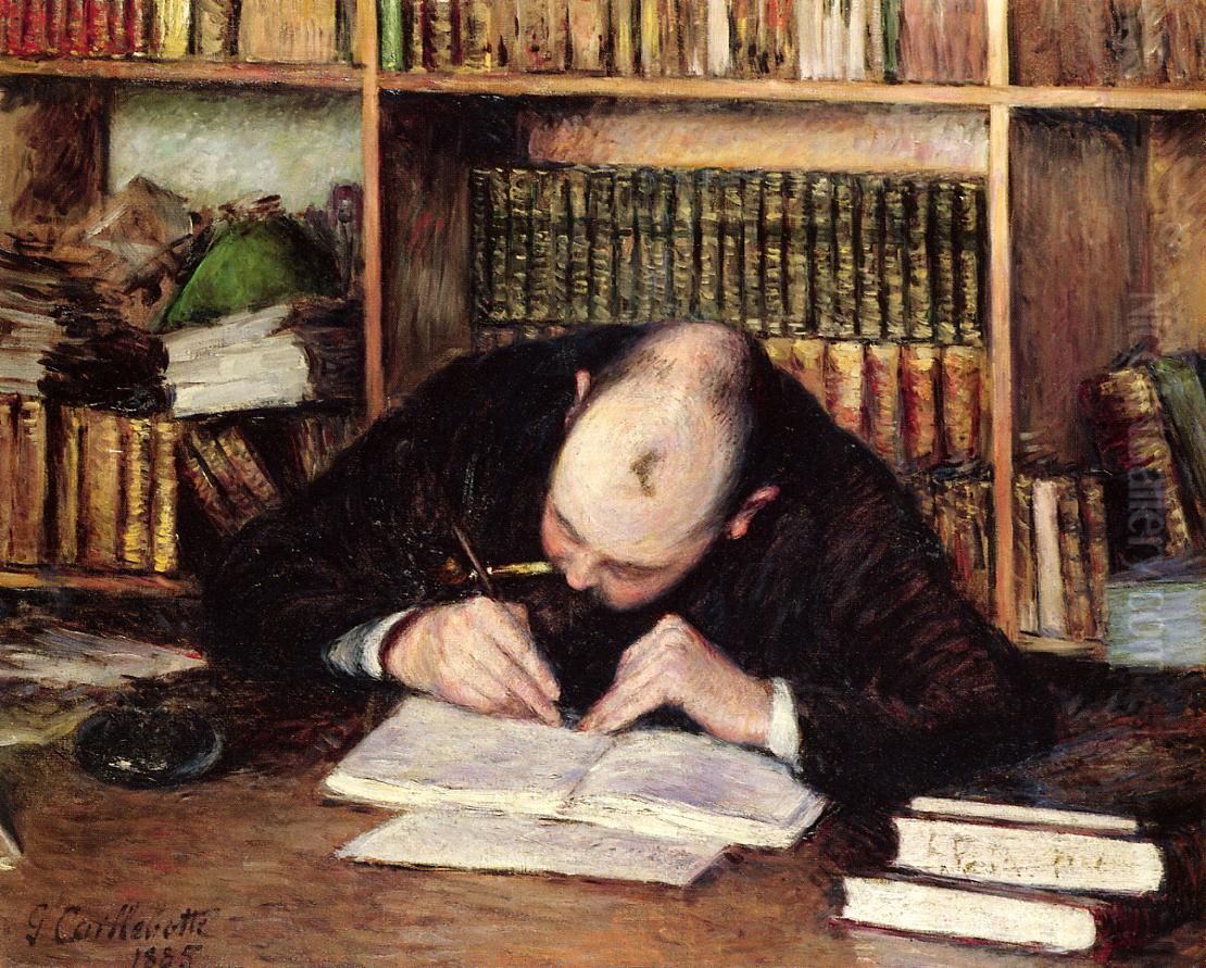 Portrait of the Bookseller E.J Fontaine Oil Painting by Gustave Caillebotte