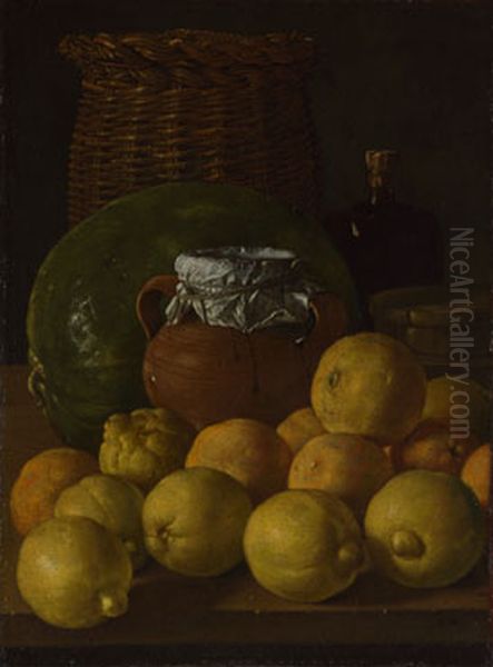Still Life with Lemons and Oranges Oil Painting by Luis Egidio Melendez