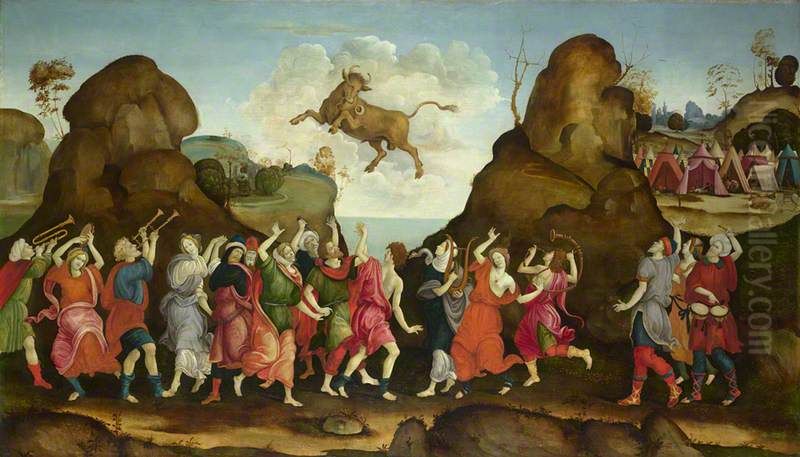 The Worship of the Egyptian Bull God, Apis Oil Painting by Filippino Lippi