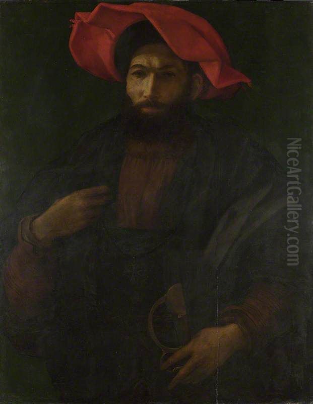 A Knight of Saint John Oil Painting by Polidoro Da Caravaggio (Caldara)