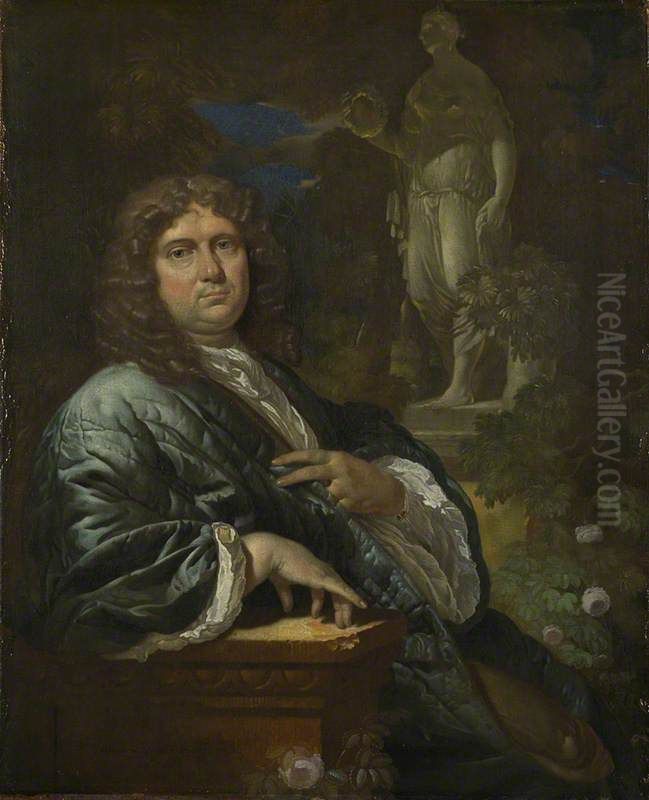 Portrait of a Man in a Quilted Gown Oil Painting by Adriaen Van Der Werff
