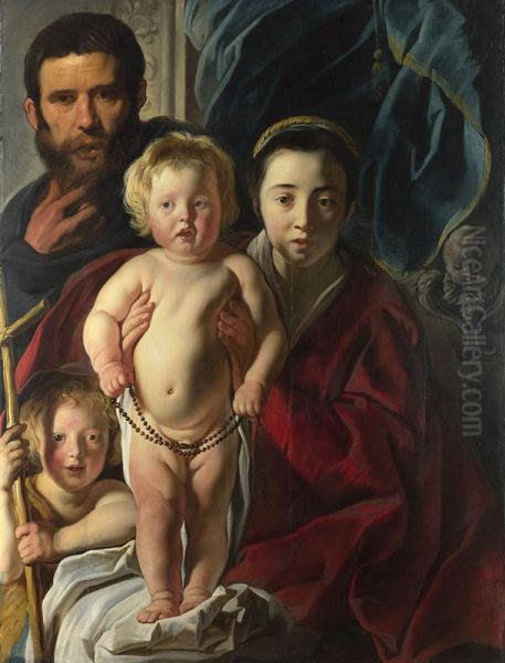 The Holy Family and Saint John the Baptist Oil Painting by Jacob Jordaens