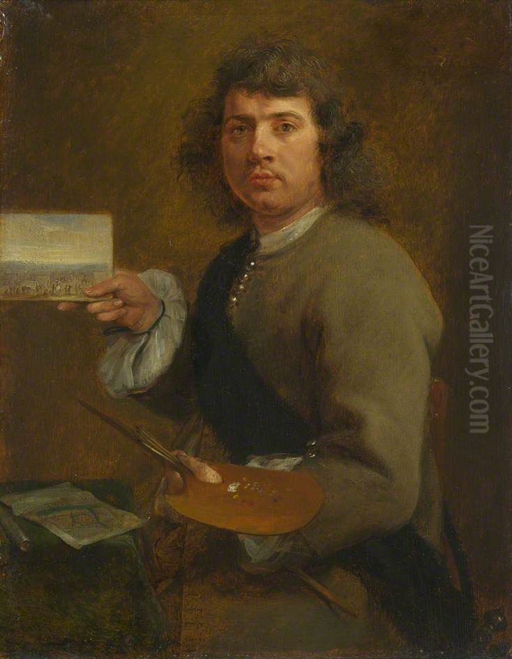 Sight (Portrait of Robert van den Hoecke) Oil Painting by Gonzales Coques
