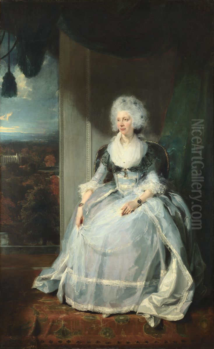 Portrait of Queen Charlotte (1744-1818) Oil Painting by Thomas Lawrence
