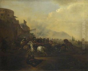 Cavalry attacking a Fortified Place