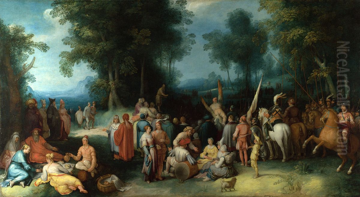 The Preaching of Saint John the Baptist Oil Painting by Cornelis van Haarlem