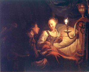 A Man Offering Gold and Coins to a Girl