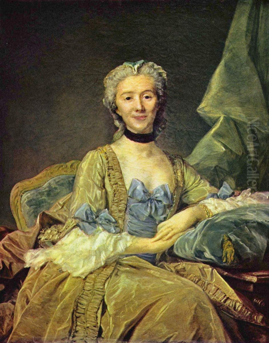 Madame de Sorquainville Oil Painting by Jean-Baptiste Perronneau