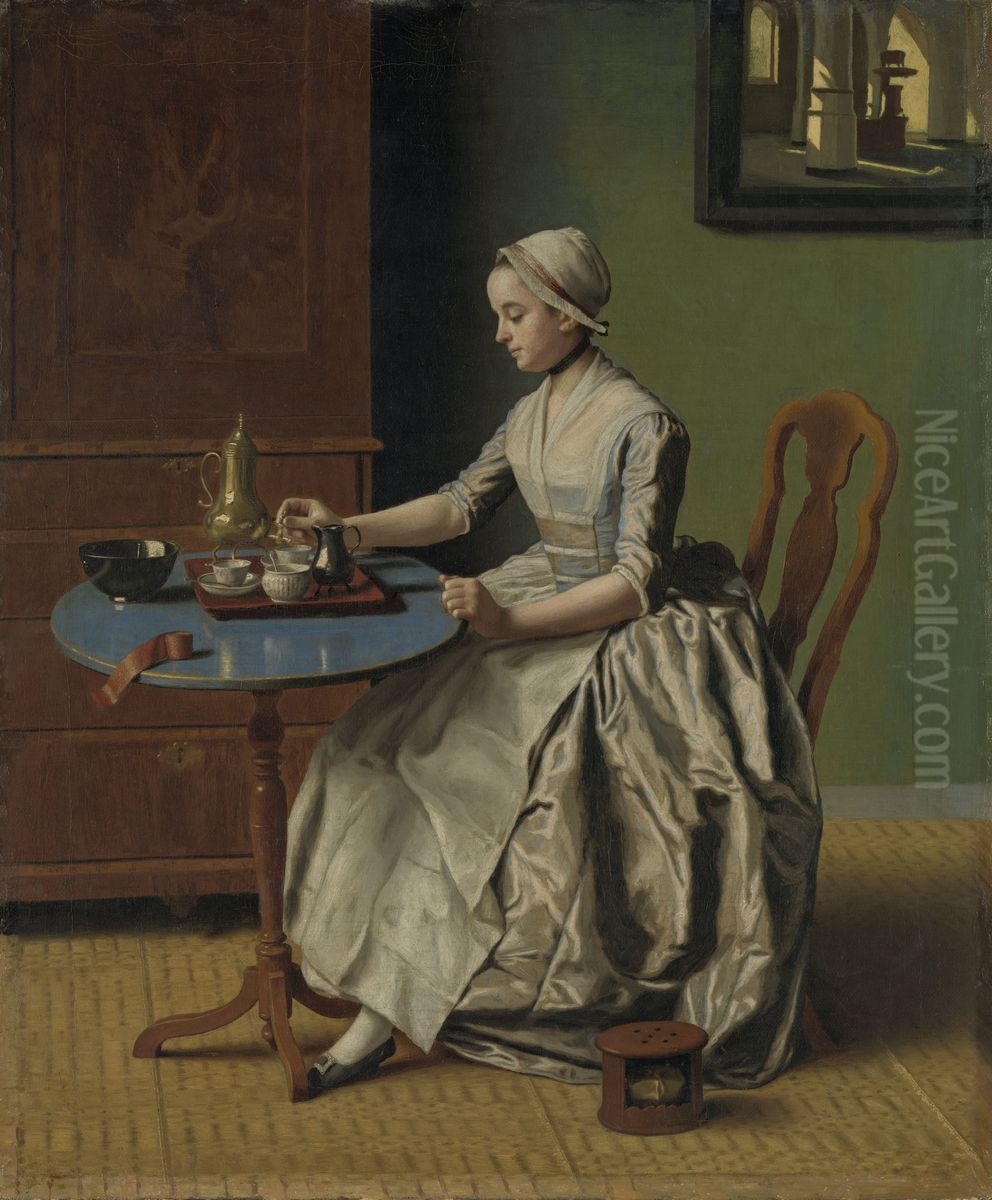 Dutch Girl at Breakfast Oil Painting by Jean-Etienne Liotard Dutch Girl at Breakfast Oil Painting by Jean-Etienne Liotard