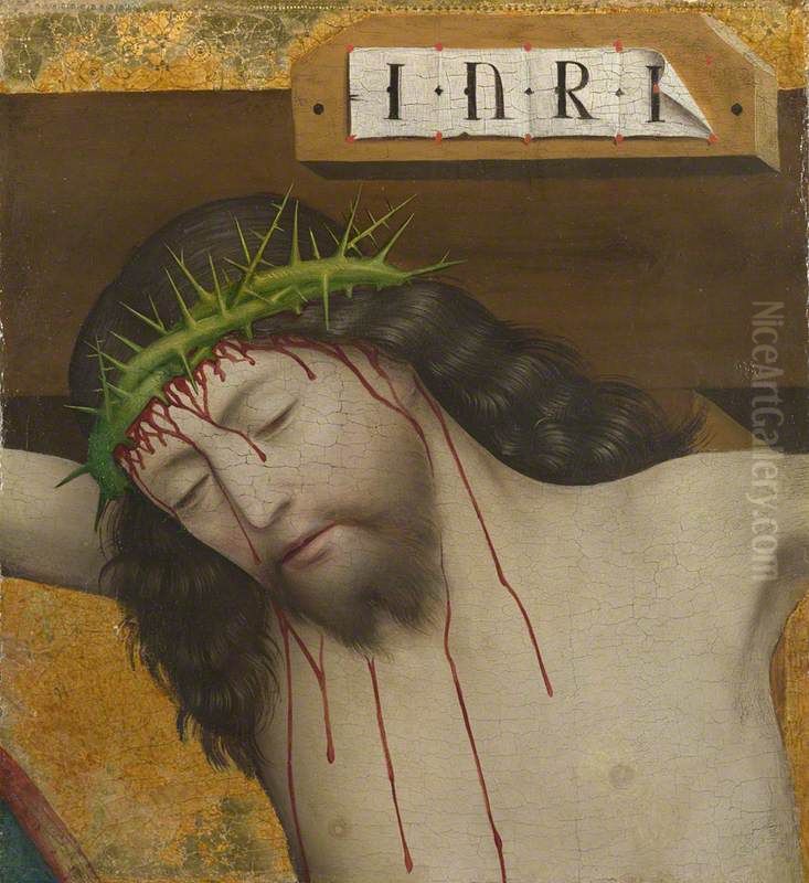 Head of Christ Crucified Oil Painting by Master of Liesborn
