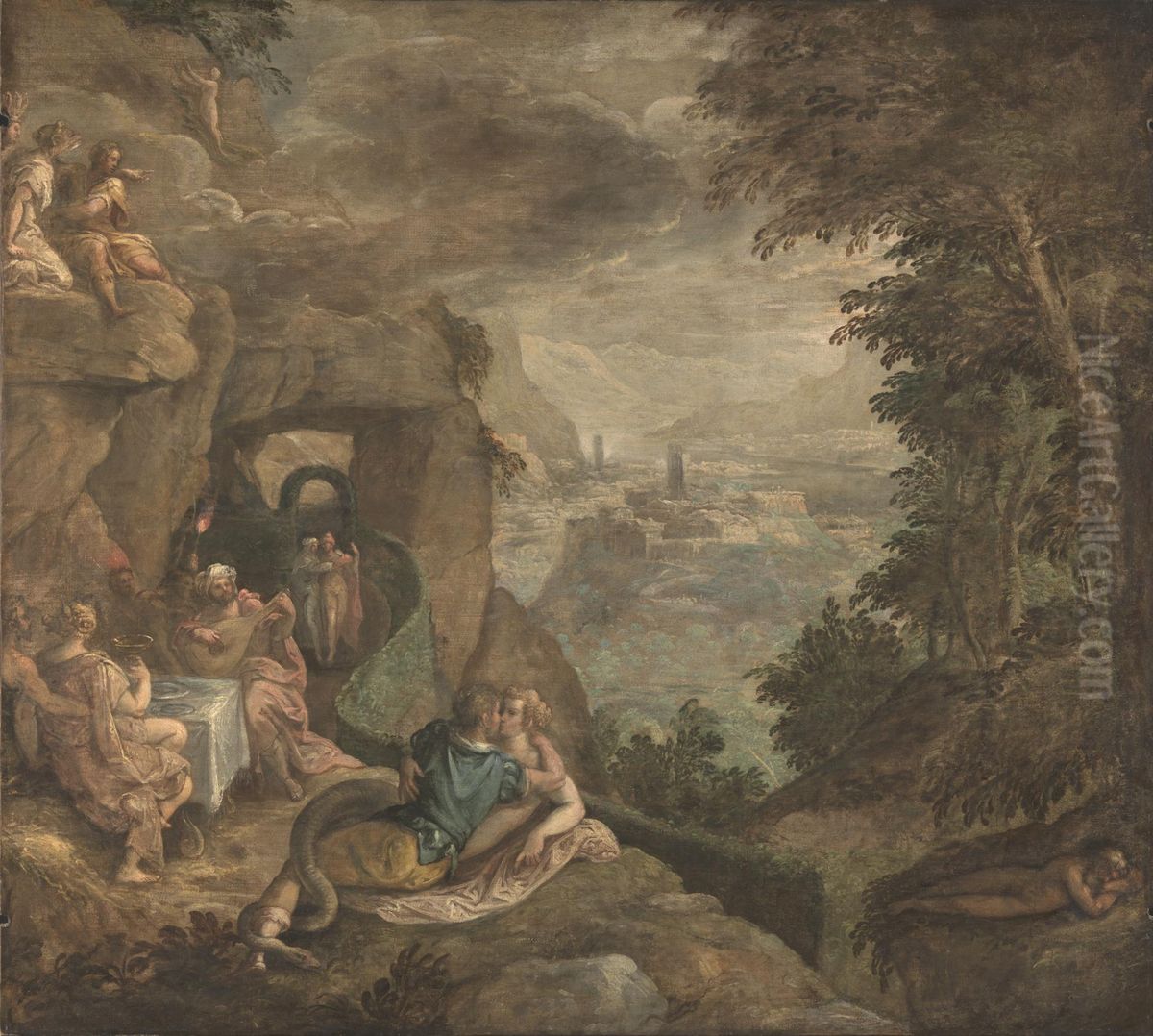 Landscape with a Scene of Enchantment Oil Painting by Paolo Fiammingo