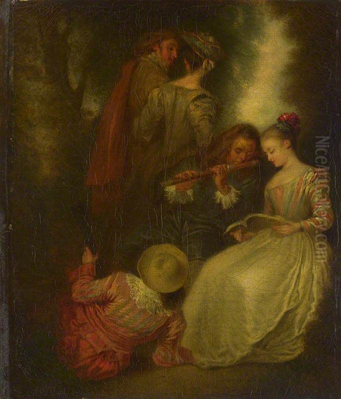 Perfect Harmony Oil Painting by Jean-Antoine Watteau