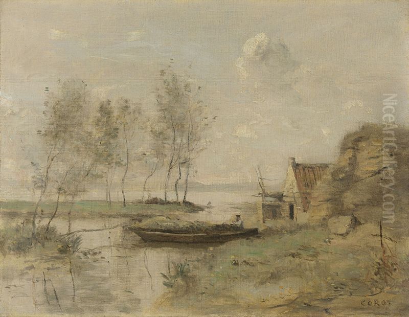 Souvenir of Palluel Oil Painting by Jean-Baptiste Camille Corot