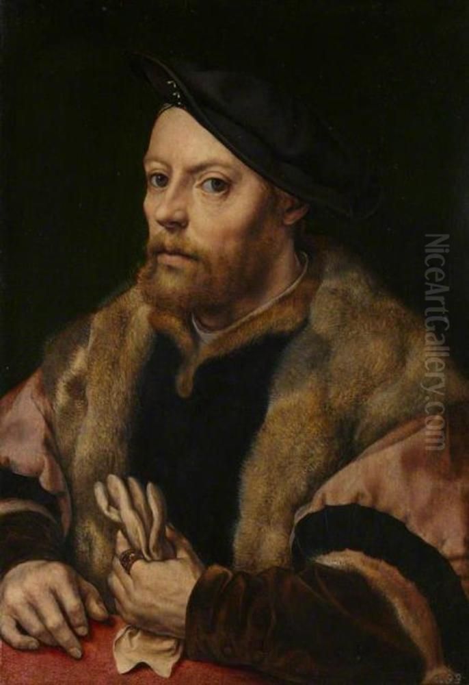 Damiao de Goes (?) Oil Painting by Jan Gossaert