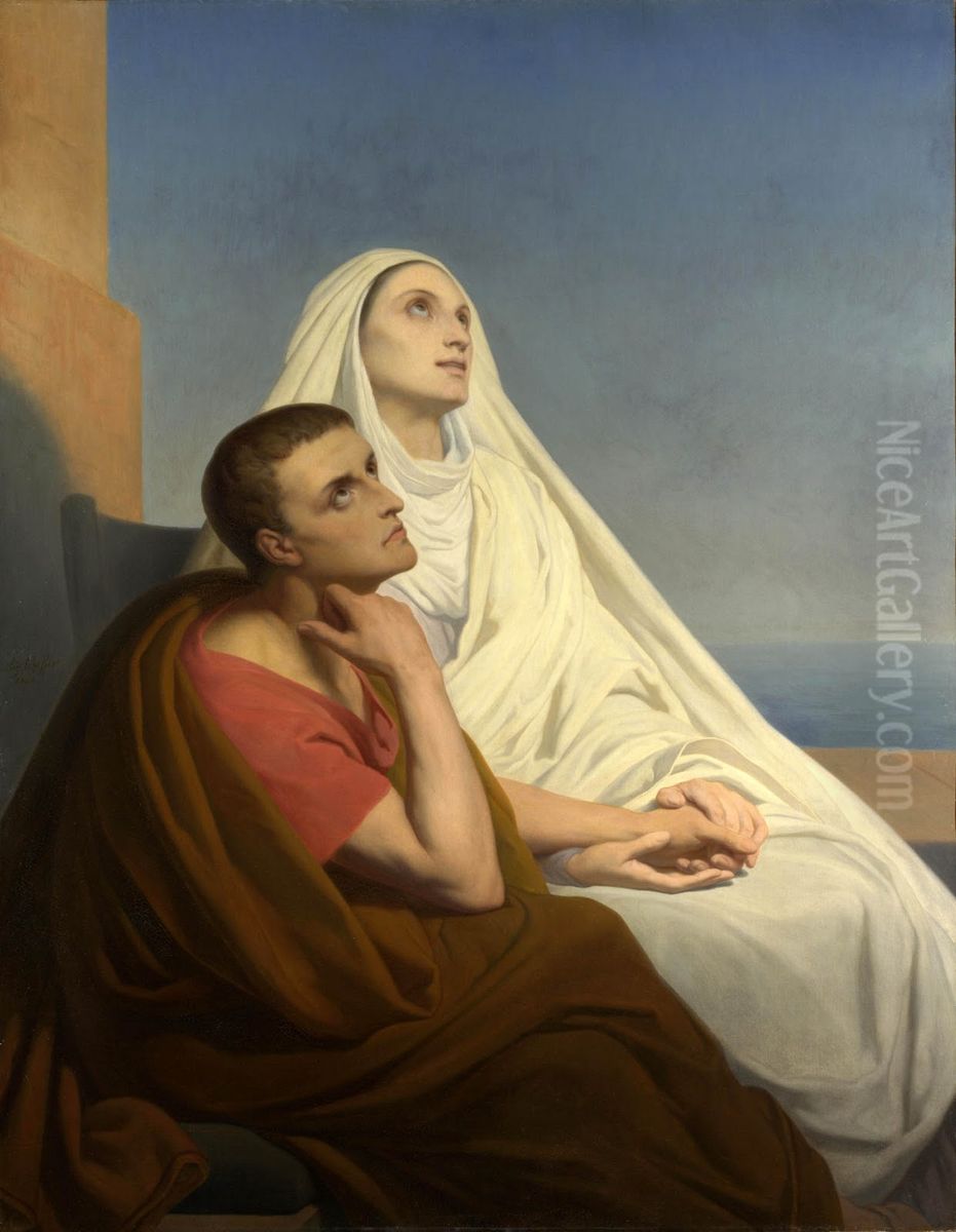 Saints Augustine and Monica Oil Painting by Ary Scheffer